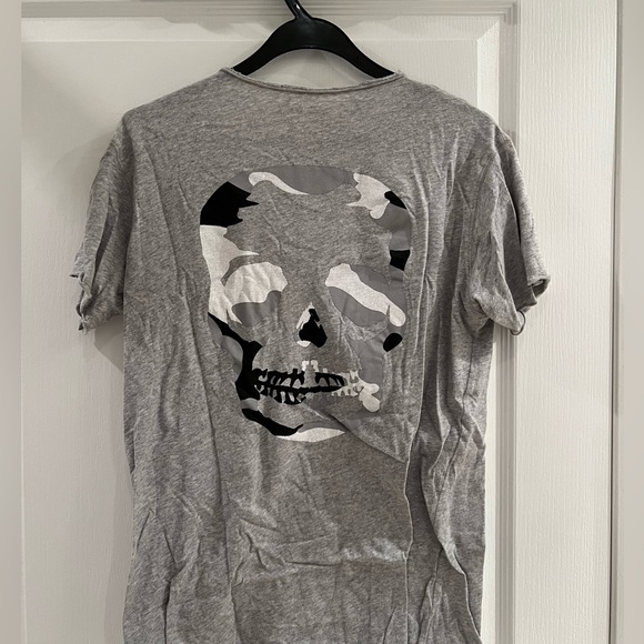 Zadig & Voltaire Grey Skull T-shirt - Picture 1 of 3